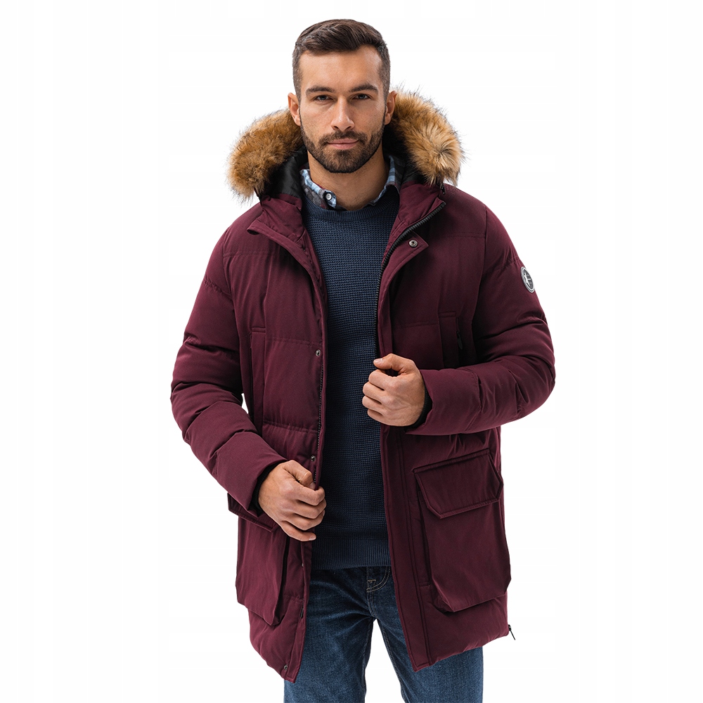 

Kurtka męska zimowa parka C554 V6 bordowa C554 XL