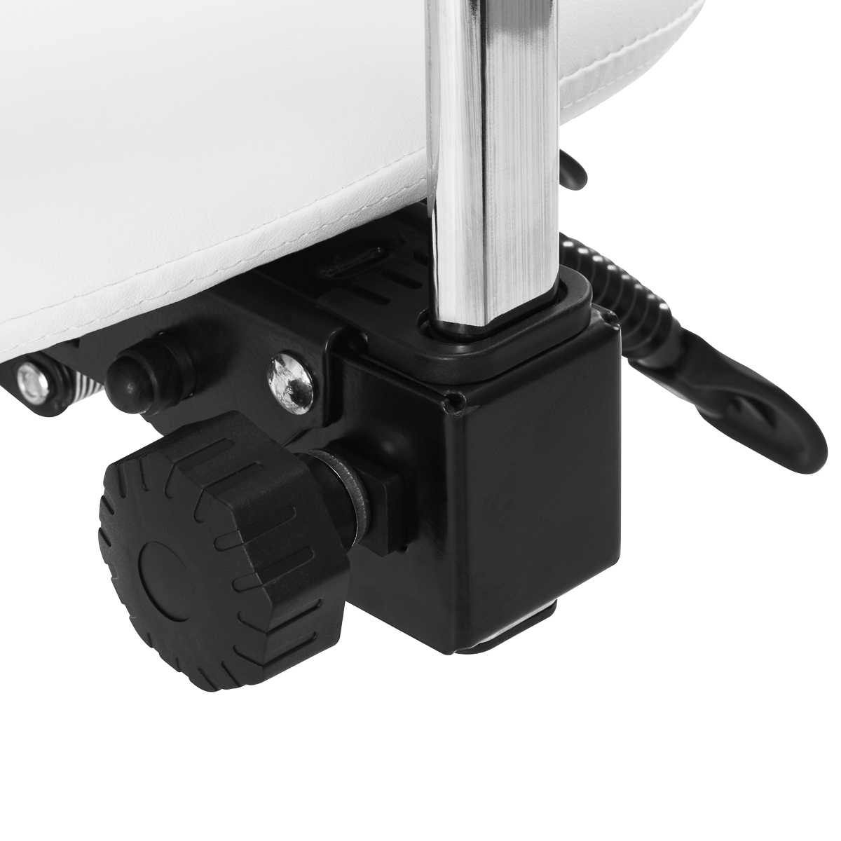 KRZESŁO TABORET KOSMETYCZNY REGULOWANY OPARCIE SIODŁO ZŁOTO-BIAŁY KOŁYSKA Kolor obicia biały