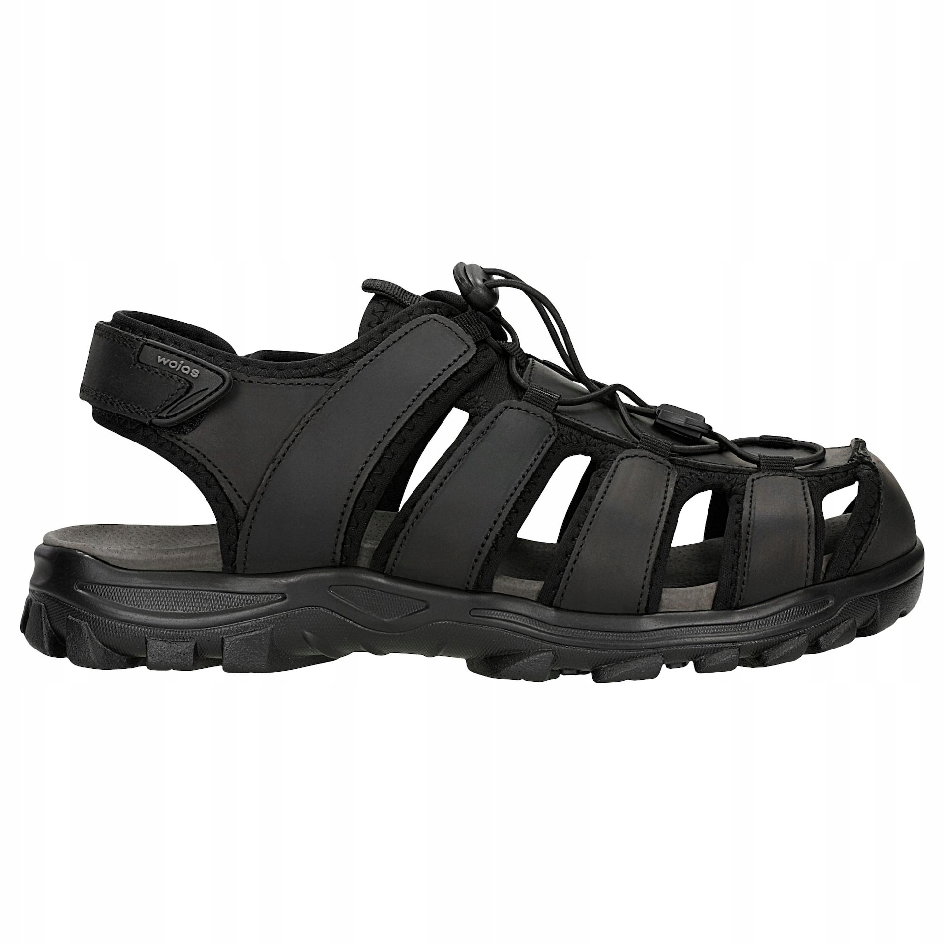 Černé pánské sandály s uzavřenou přední částí, velikost vel.