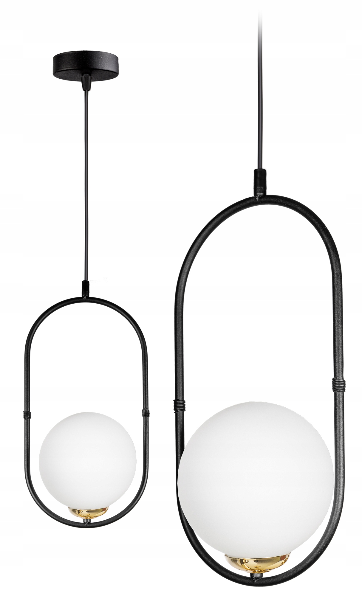 LAMPA SUFITOWA WISZĄCA SZKLANA KULA ZŁOTA LOFT LED