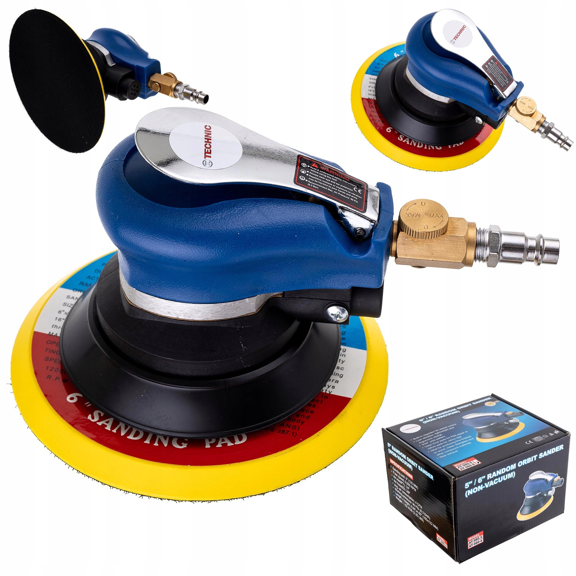 Pneumatická Excentrická Bruska S Kotoučem Na Suchý Zip 150 MM Regulace Otáček