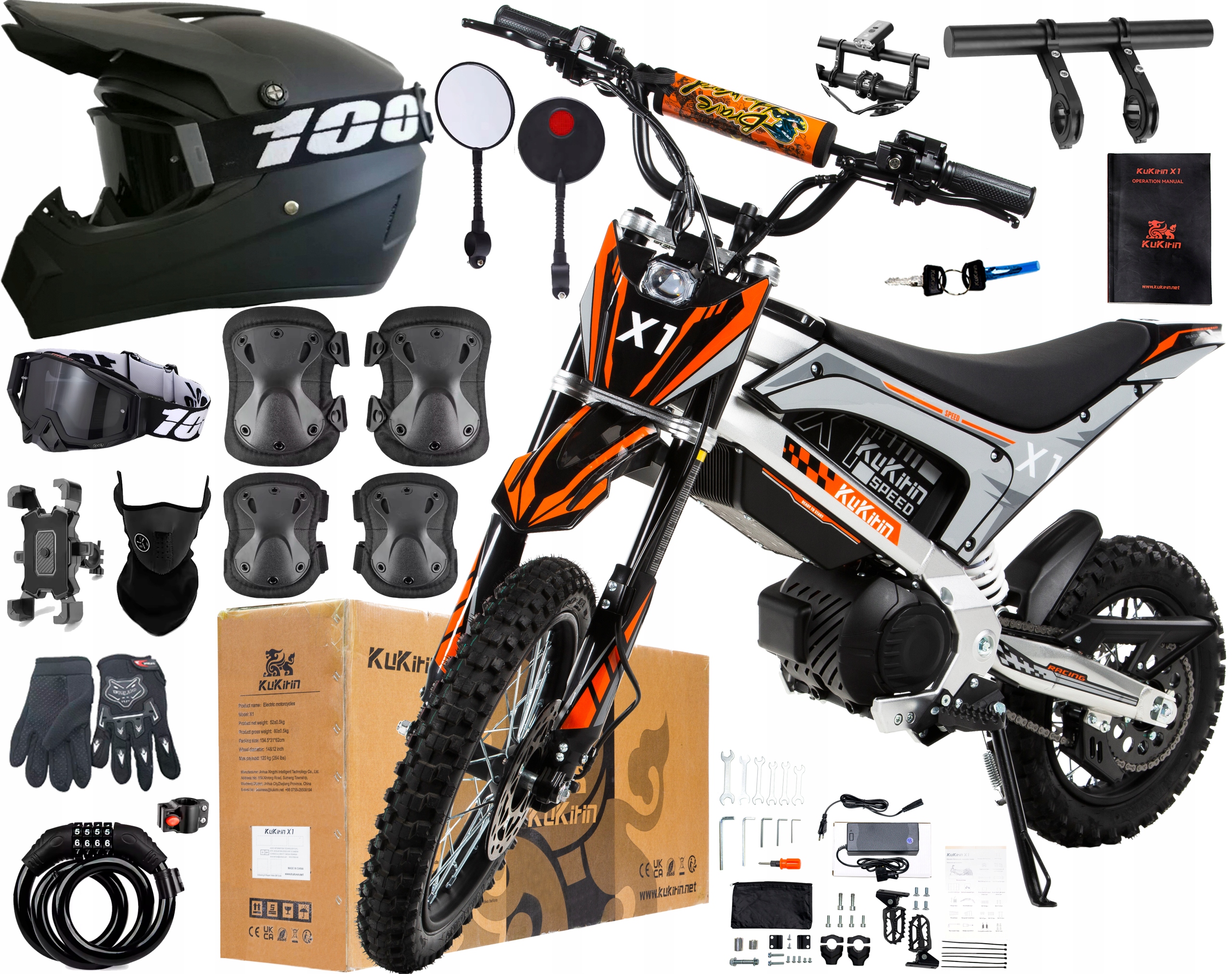 Kukirin X1 Terénní elektrická vozidla 1000W 48V 20.8Ah 50KM/H +10 Dárek