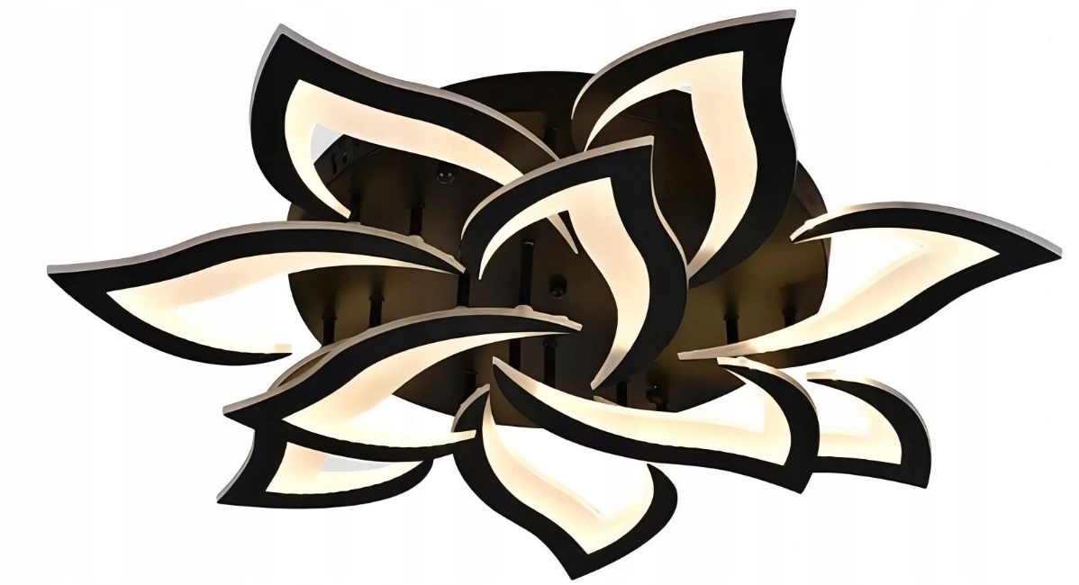 LAMPA LED PLAFON EKO KWIAT LOTOSU ŻYRANDOL LED LOTOS 10 RAMION + PILOT