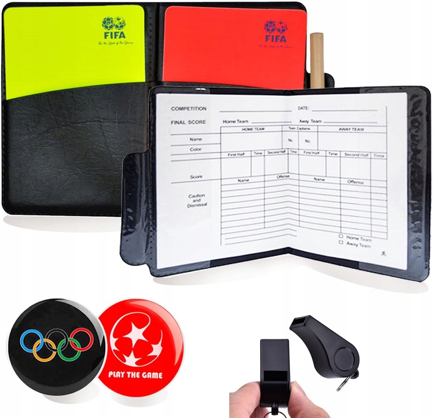 ZESTAW SĘDZIEGO GWIZDEK + 2X KARTKI + NOTES FIFA Kod producenta SĘDZIA NOTES