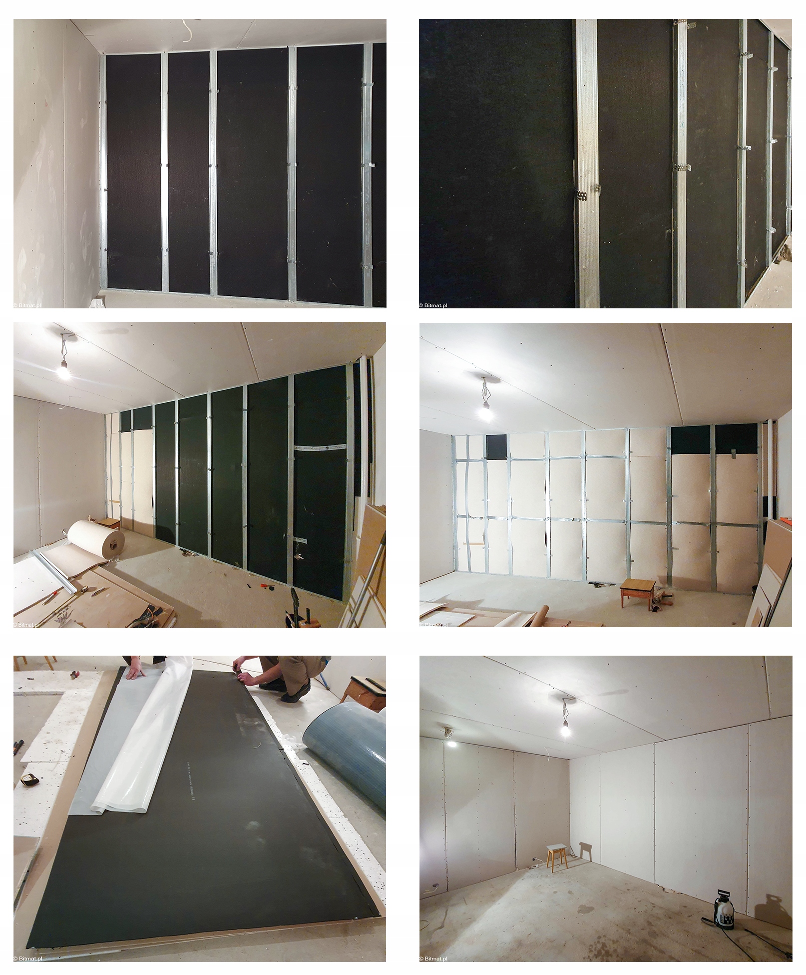 Mata GUMOWA wygłuszająca 5mm izolacja 50x100cm podkład pod panele tłumiąca Faktura płaska