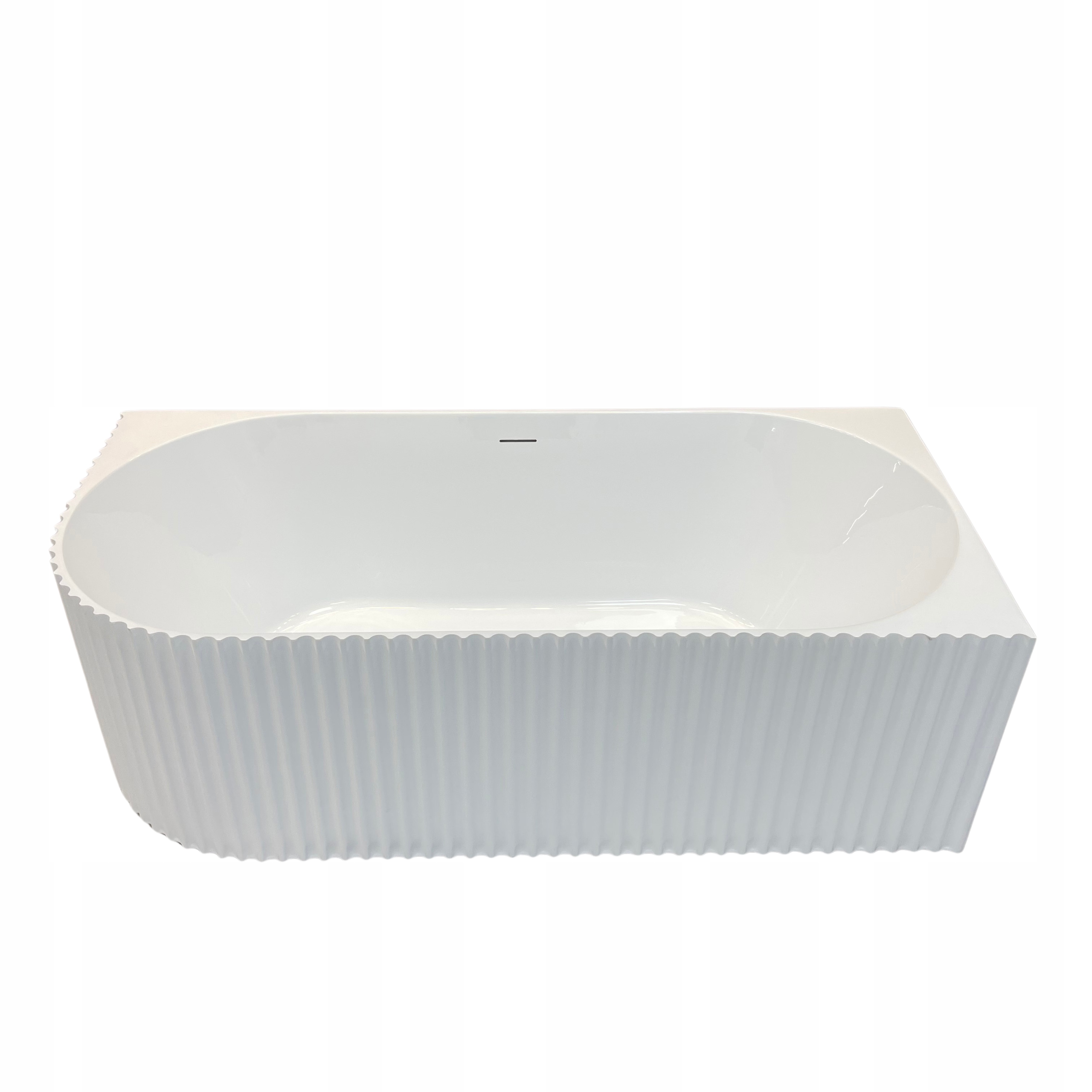 Rohová vana pravá 170 cm nástěnná Indes Barbara bílá rýhovaná