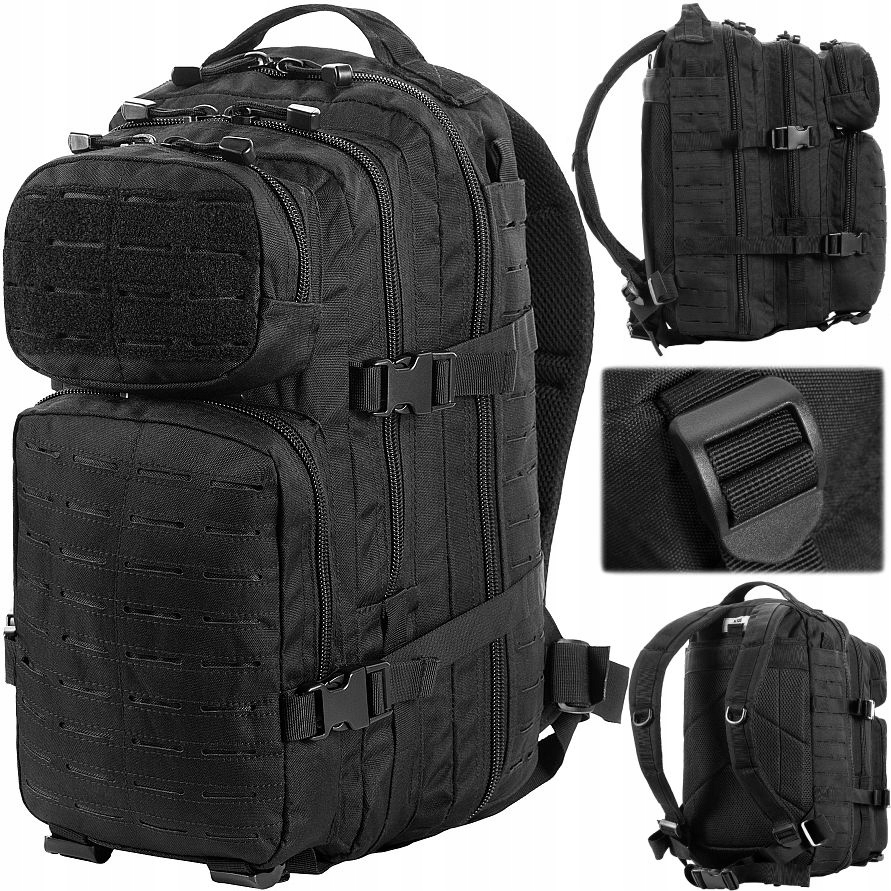 Batoh 20L M-tac Vojenský Assault Pack Laser Cut Černý