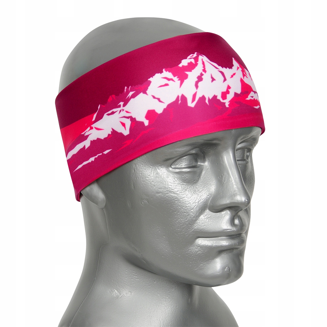 Opaska elastyczna na głowę - Góry - MAGENTA