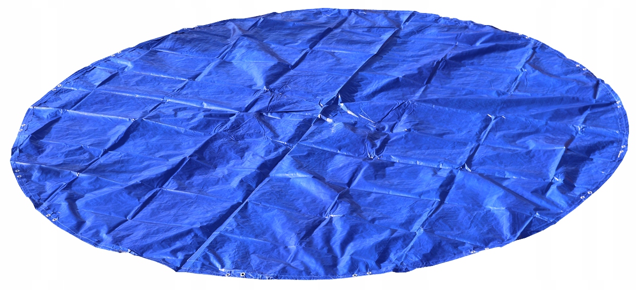 Plandeka Okrągła 120 g/m2 4,6 x 4,6m Pod Basen Niebieska Z Oczkami Basenowa