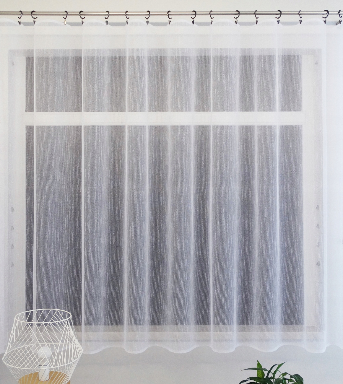 Mg žakárová Síť Bílá Síť 35676 500x160 cm hotová obšitá Bt M