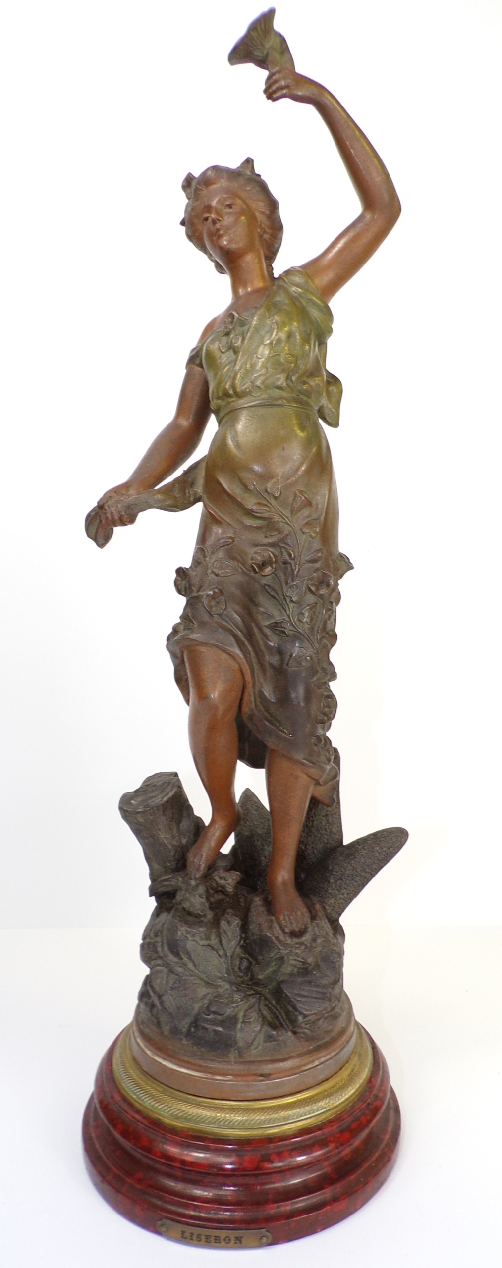 STARA DUŻA FIGURA Z CYNKALU 53 CM NR 533B