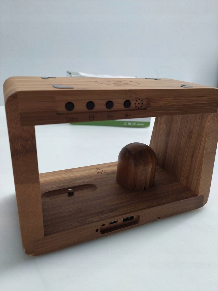 BAMBUSOWA BEZPRZEWODOWA CYFROWA STACJA ŁADUJĄCA 5 W 1 15W Marka Inna