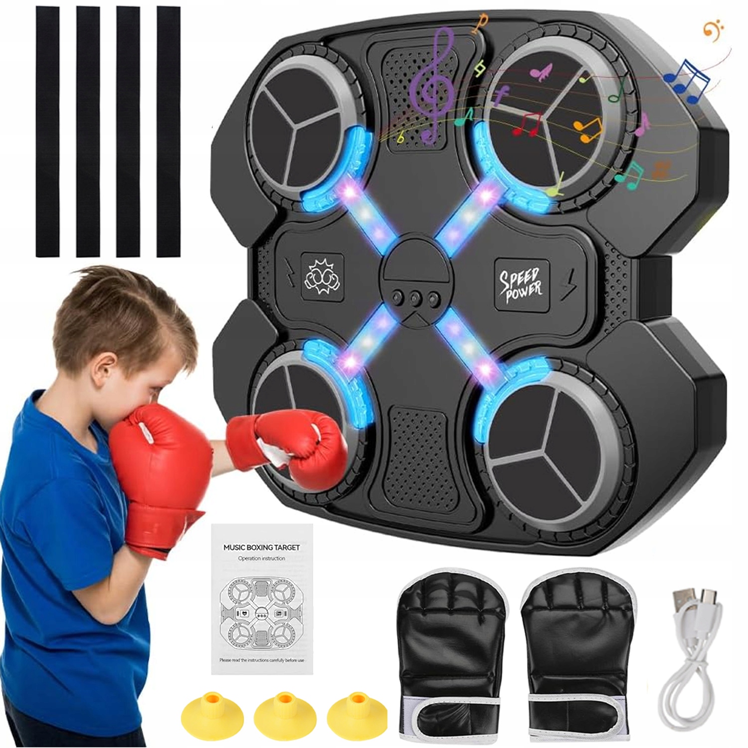 Tarcza Bokserska Treningówa Bluetooth Maszyna Boksu Muzycznego Dla Dzieci