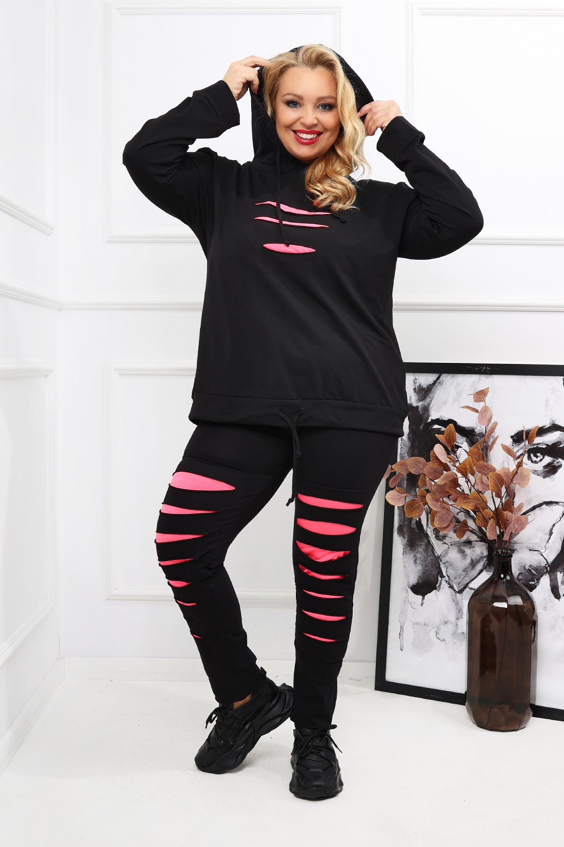 DRES PLUS SIZE komplet z nacięciami 5XL Marka bez marki