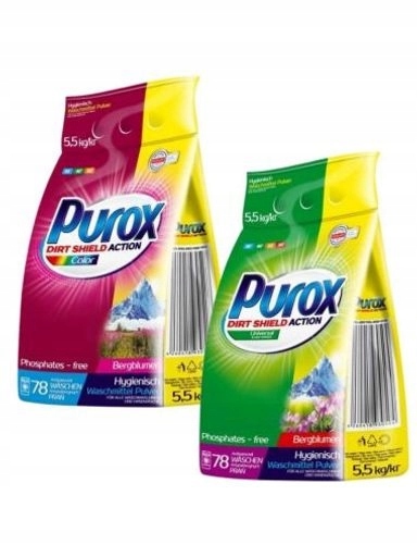 Levně Prášek na praní Purox Universal Color 2 x 5,5 kg