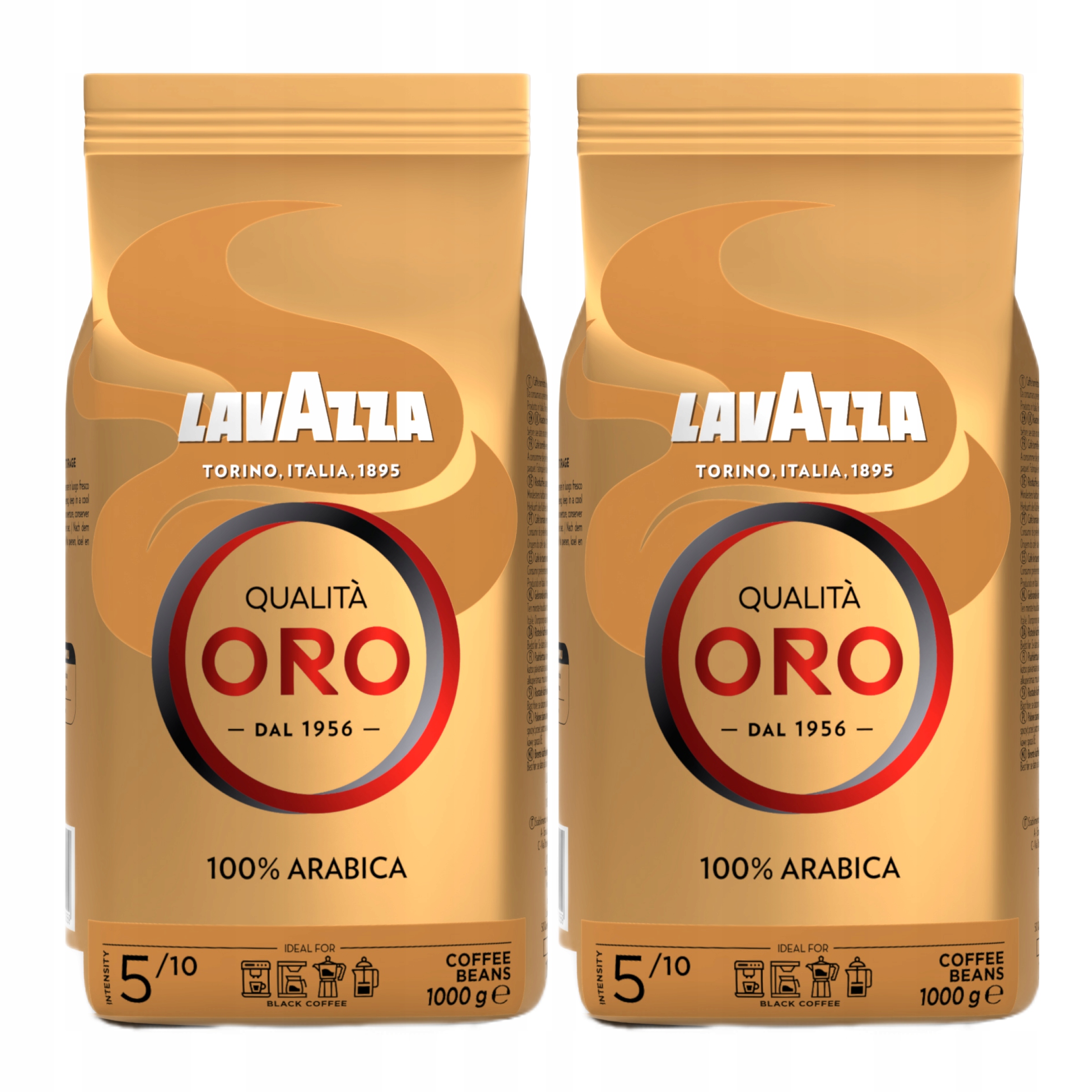 Zestaw 2x Kawa ziarnista Arabica Lavazza Qualita Oro 1kg