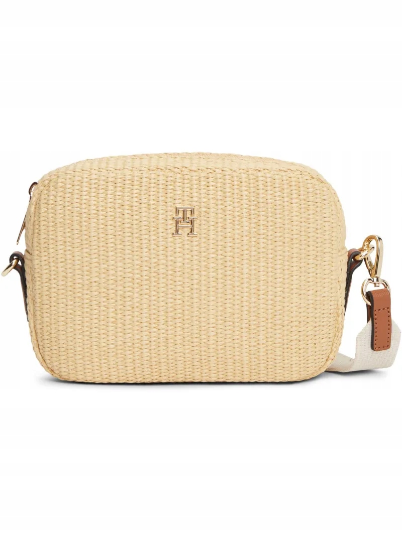 Kabelka Přes Rameno kabelka Tommy Hilfiger Popette Camera Bag Raffia AW0AW18525 0F4