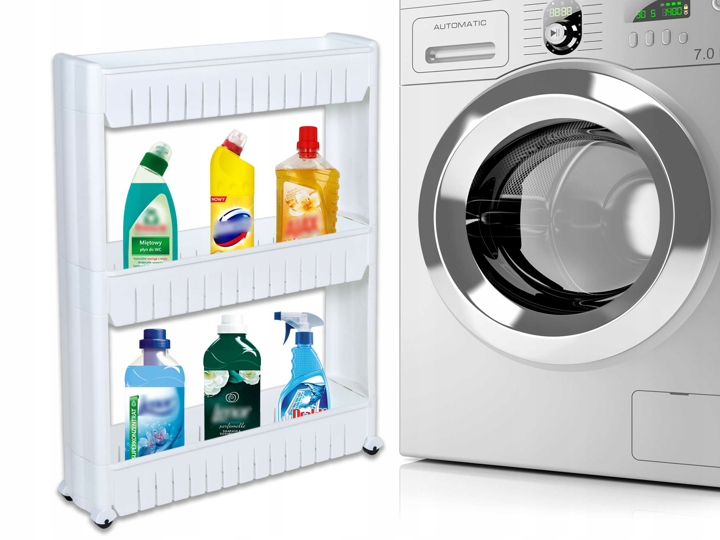 

Mobilna Szafka Do Łazienki Regał Na Kółkach Biały