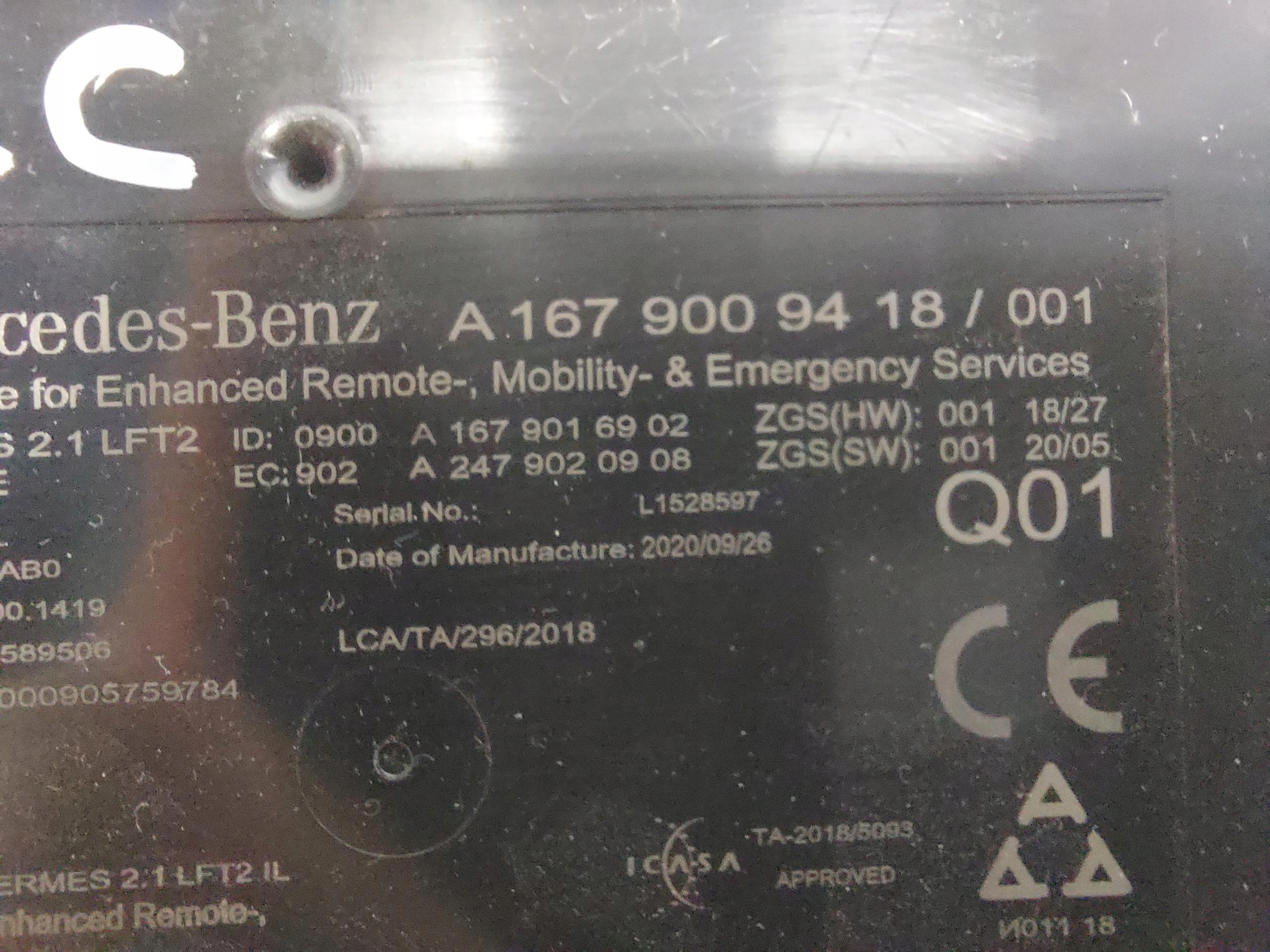 Mercedes EQC 400 W293 module control unit A1679009418-JLK01