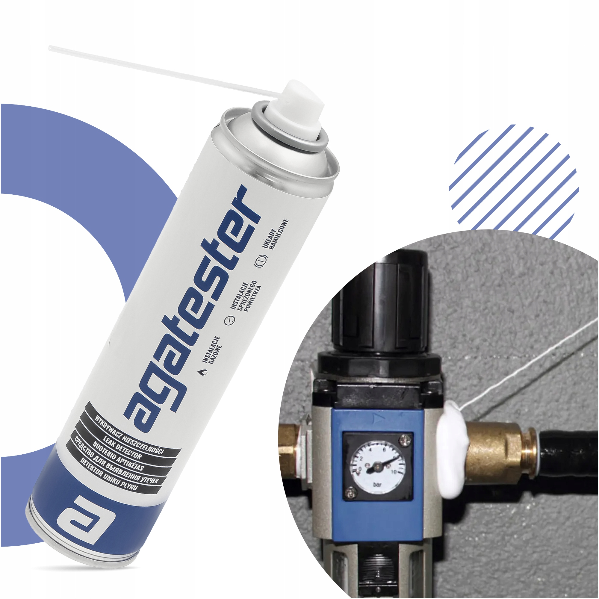 WYKRYWACZ NIESZCZELNOŚCI 300 ml Gazu Powietrza SPRAY TESTER INSTALACJI RUR Stan opakowania oryginalne