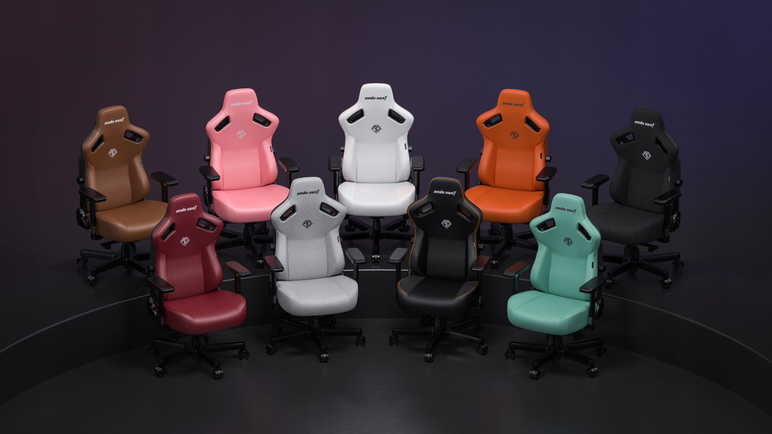 Fotel gamingowy biurowy Anda Seat Kaiser 3L skórzany pomarańczowy obrotowy Minimalna wysokość siedziska 45 cm