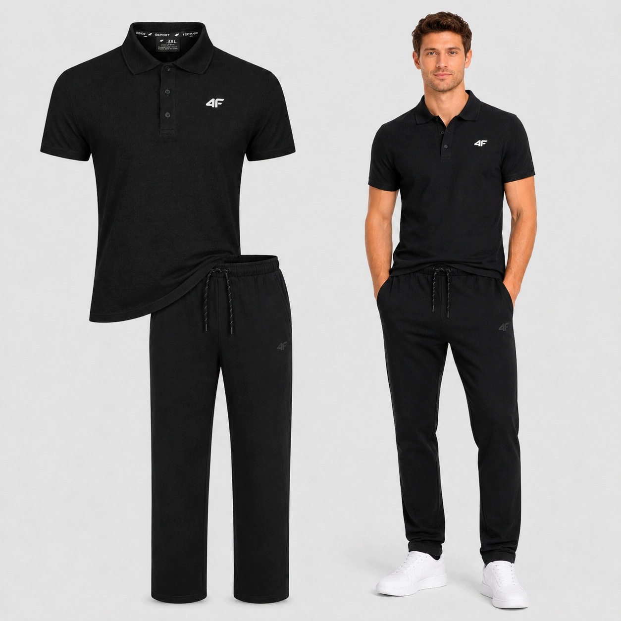 Pánský Komplet 4F Polo Tričko Kalhoty Casual Set Pro Každodenní Nošení XL SS26