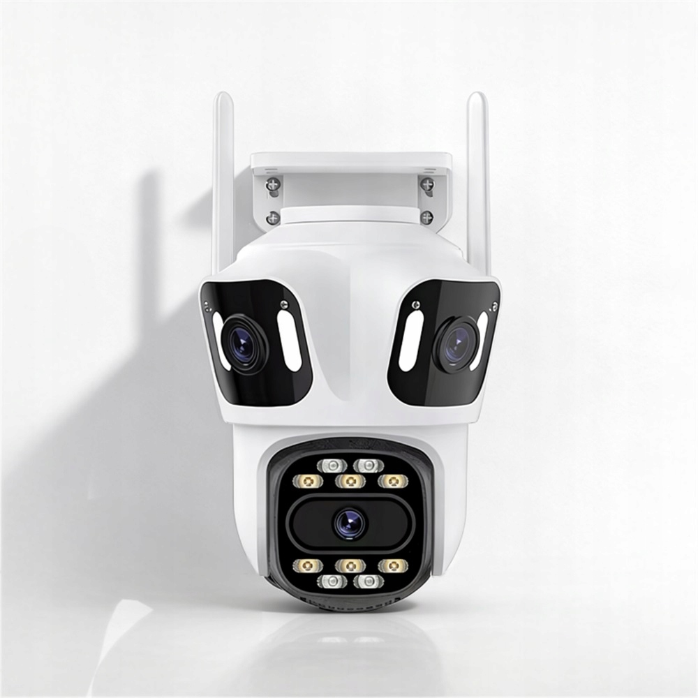 Trojitá WiFi Ip kamera Smart vonkajšia otočná Uhd 8MP zoom Icsee 3v1