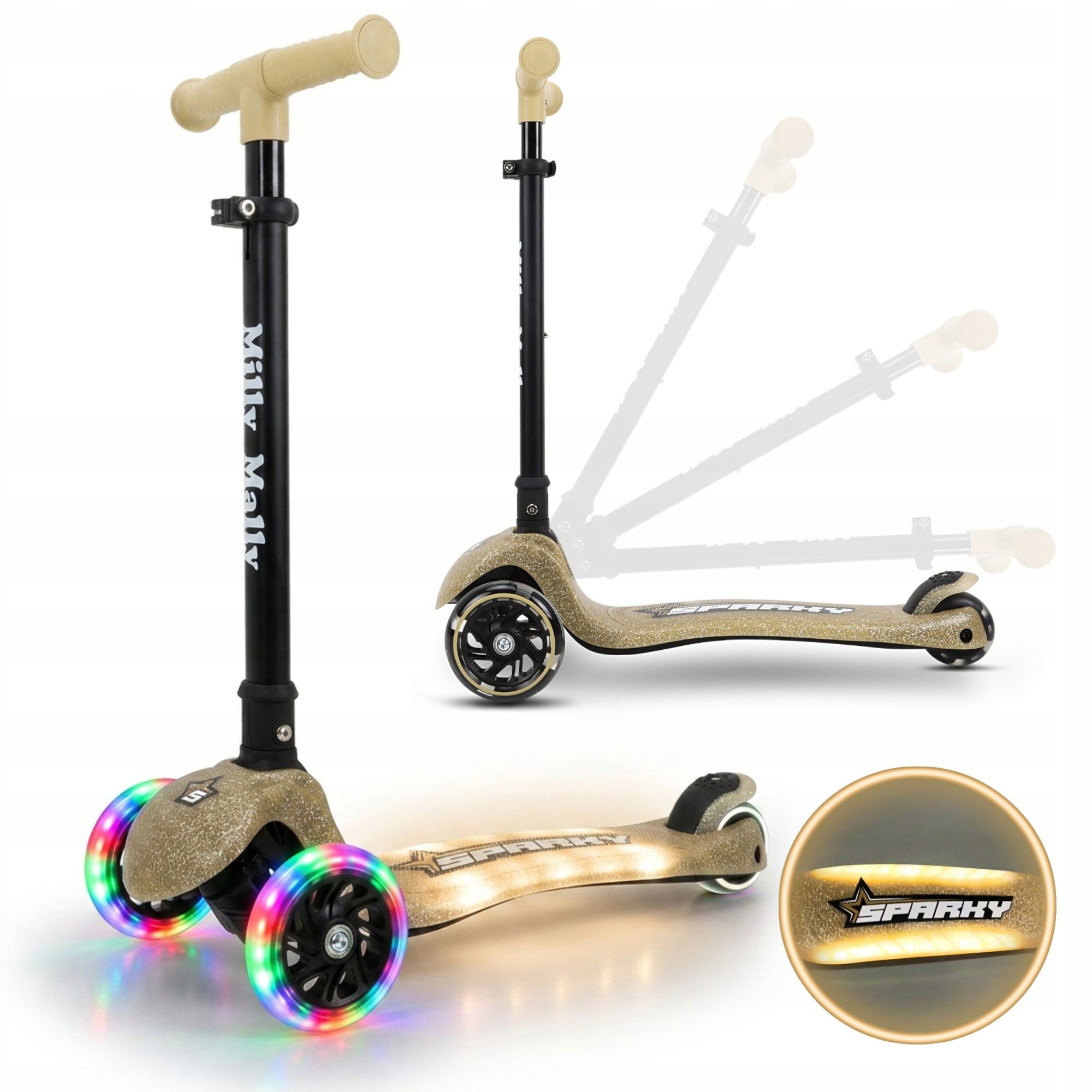 Hulajnoga składana Trójkołowa Balansowa Scooter Led Sparky Milly Mally