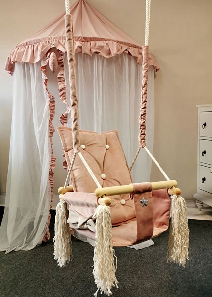 HUŚTAWKA DLA DZIEWCZYNKI DZIECIĘCA KUBEŁKOWA RÓŻ Kod producenta 11358