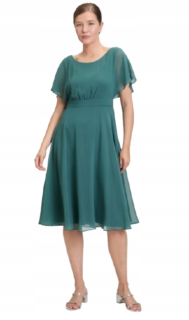 Vera Mont Šaty MIDI S Splývavým Rukávem A Páskem 40 J7H