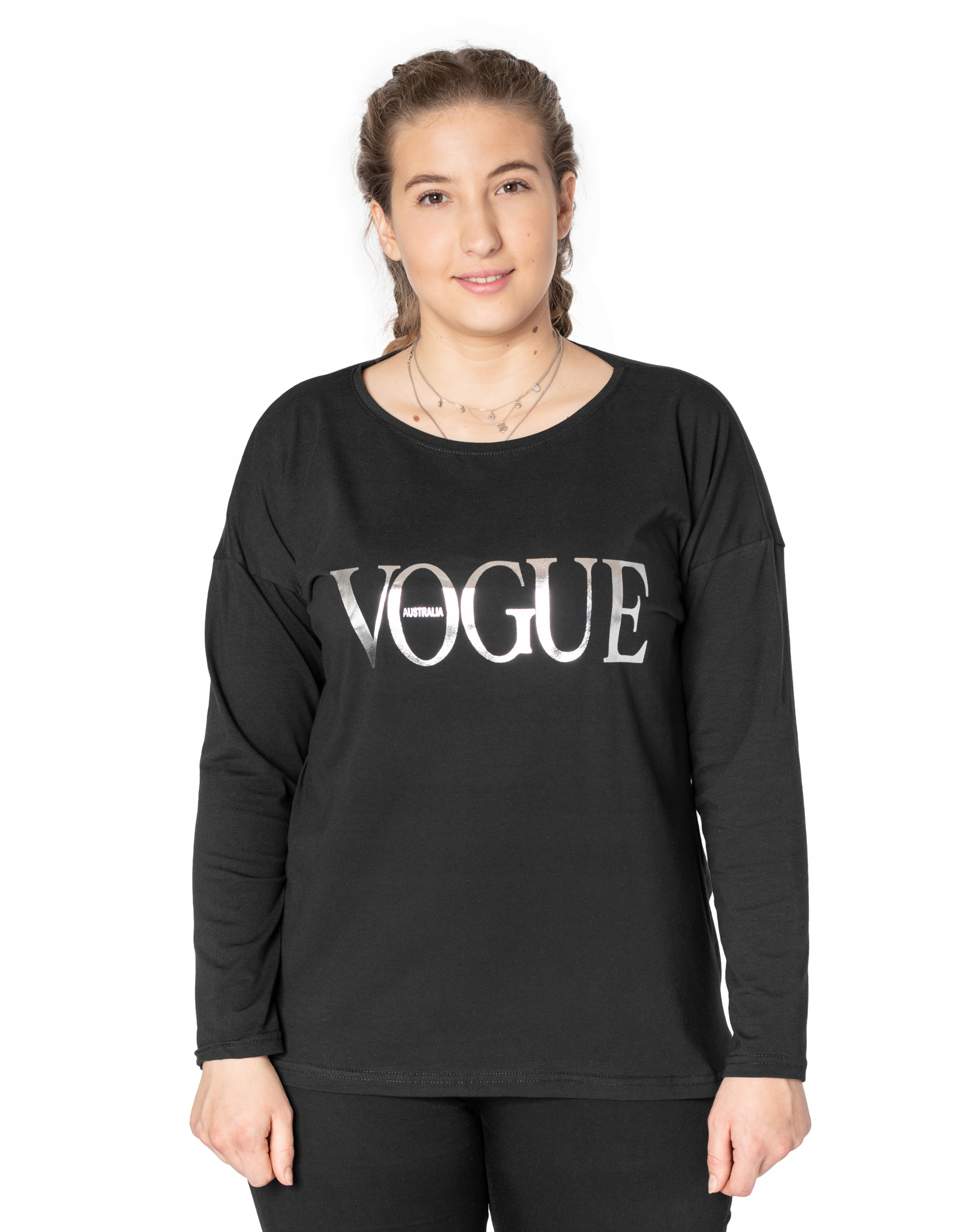 

Duża Bluzka Damska Koszulka Długi Rękaw 218-02 4XL