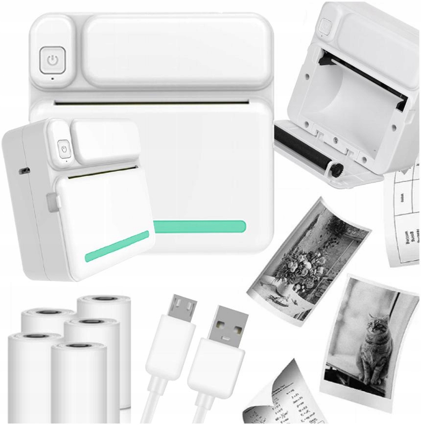 Mini drukarka termiczna przenośna Bluetooth do etykiet i zdjęć