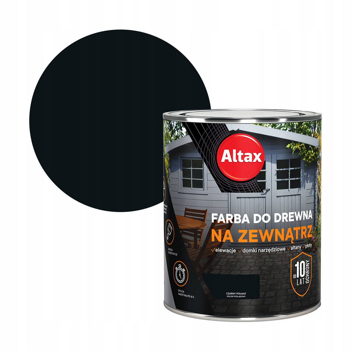 

Altax Farba Do Drewna 0,75L Czarny Półmat