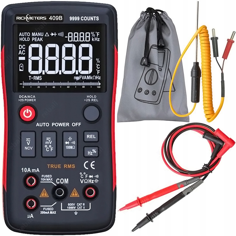 

Uniwersalny Miernik Multimetr Cyfr Richmeters 409B