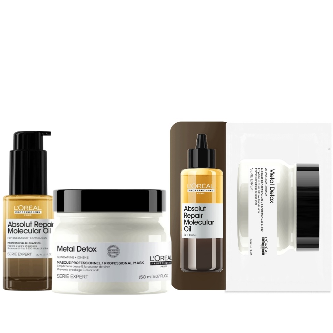 L'Oréal Absolut Repair Molecular olejek 30ml Metal Detox maska 150ml+gratis
