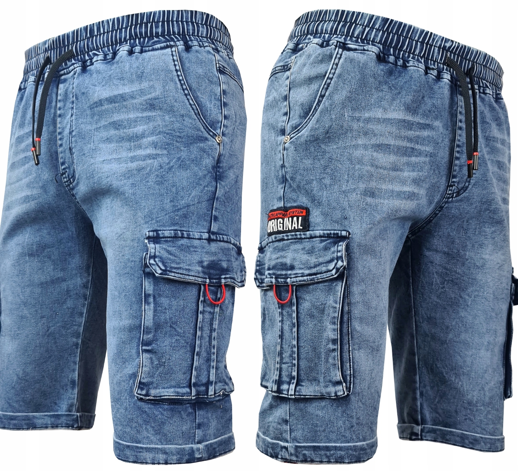 

Spodenki Jeans Bojówki Kieszenie Gumka Wygodne 3XL