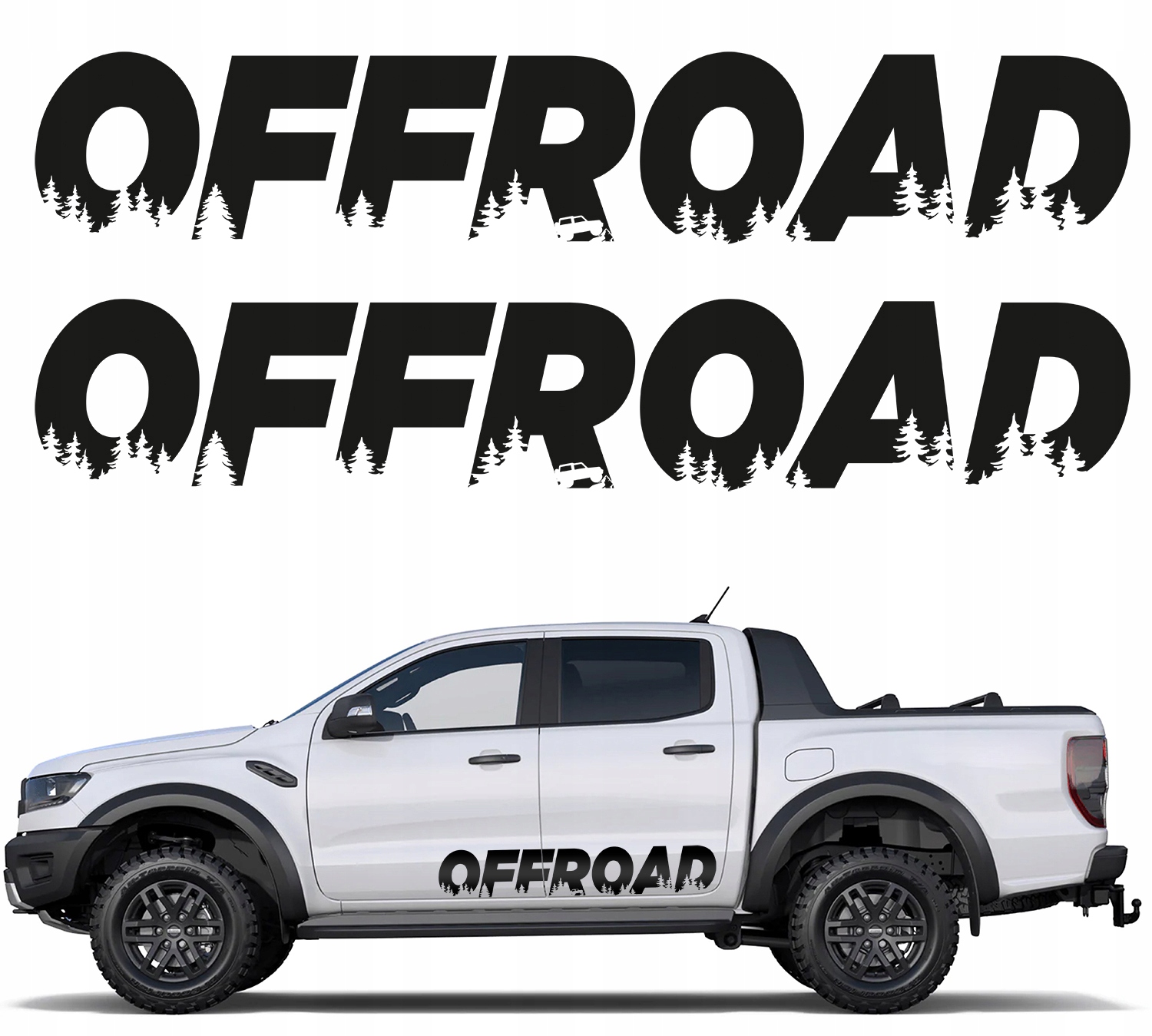 NAKLEJKA NA SAMOCHOD OFF ROAD LAS 20x114cm 2szt
