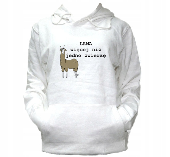 

M Bluza Kaptur Męska Lama Więcej Jedno Zwierze