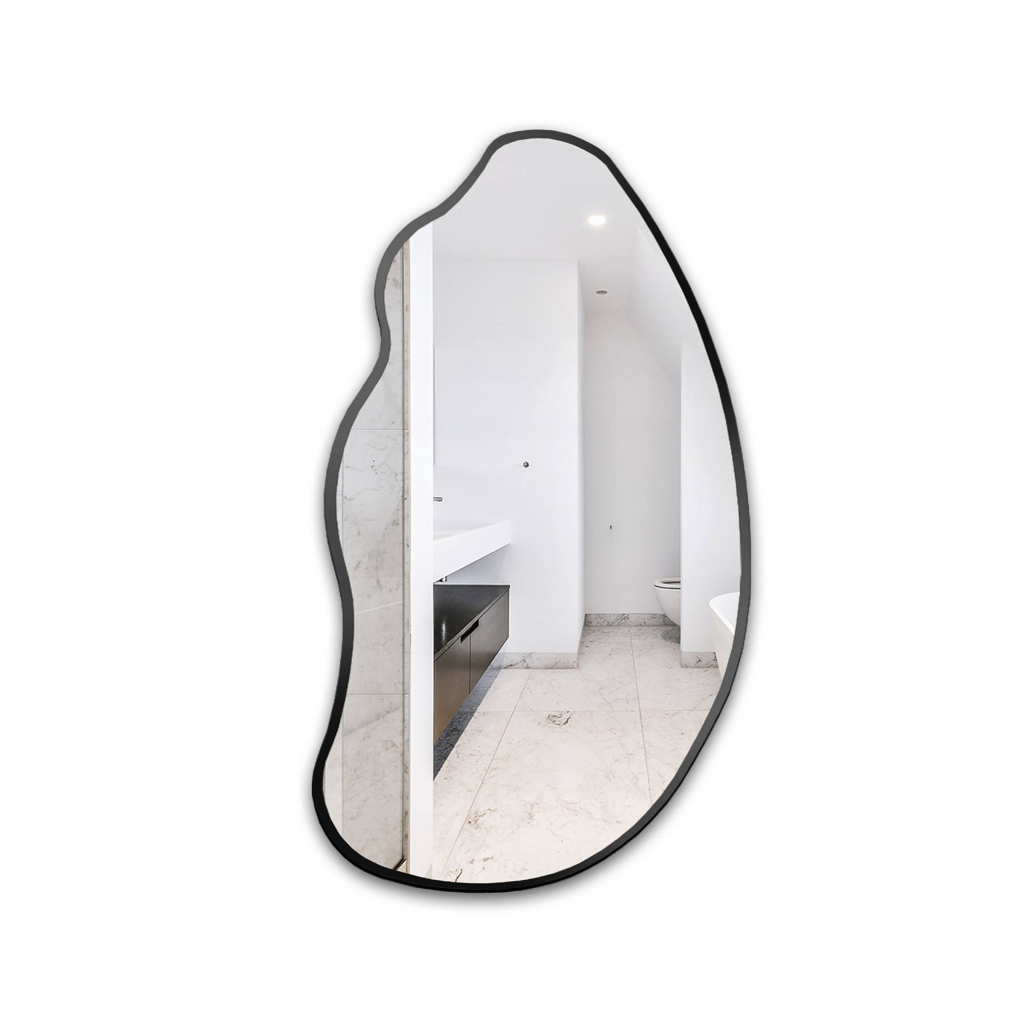 Organické Zrcadlo Topaz v černém Mdf rámu 80x140