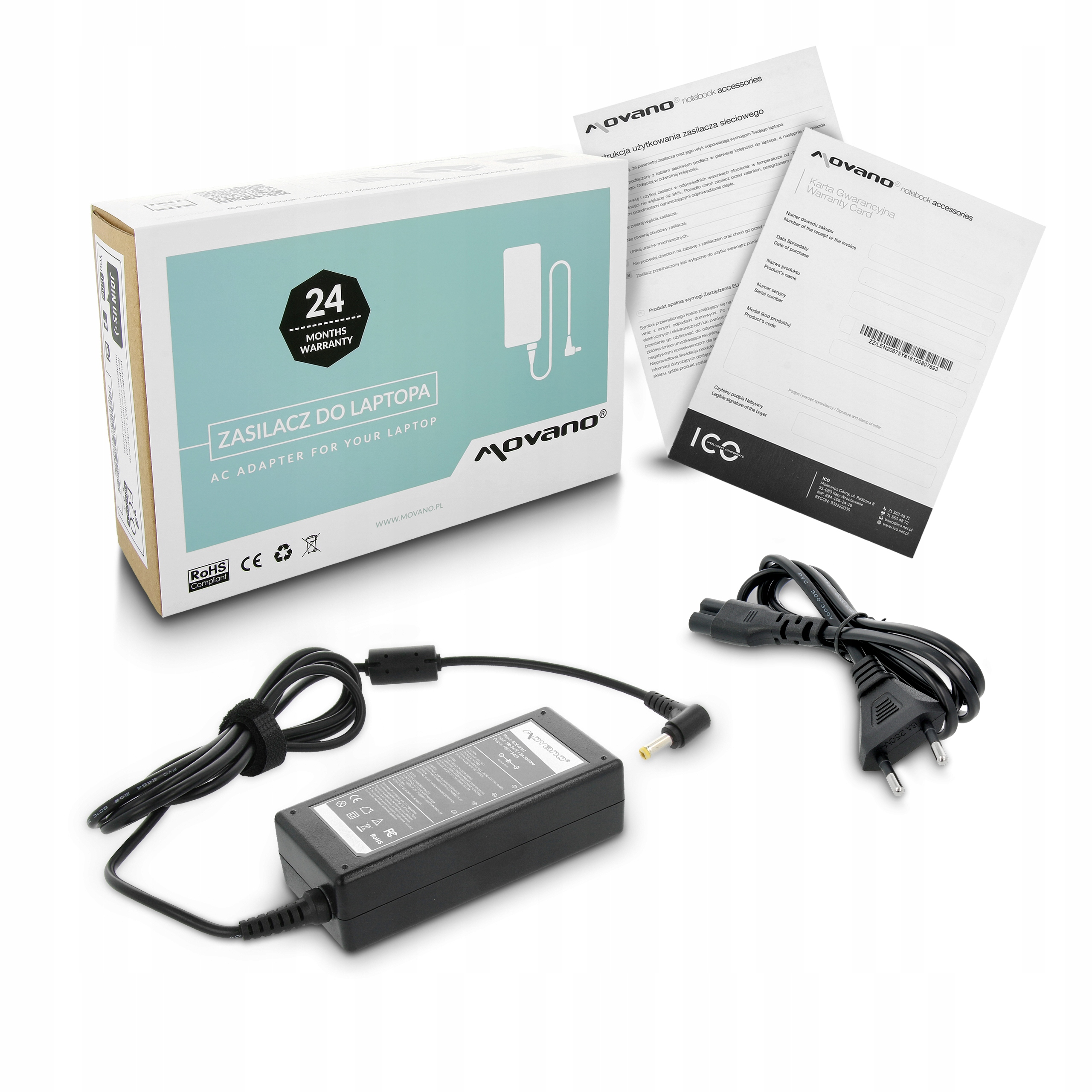 

Zasilacz ładowarka do Acer 19v 3.42a 65W 5.5x1.7mm