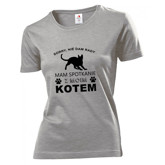

Koszulka damska Mam spotkanie z moim kotem L