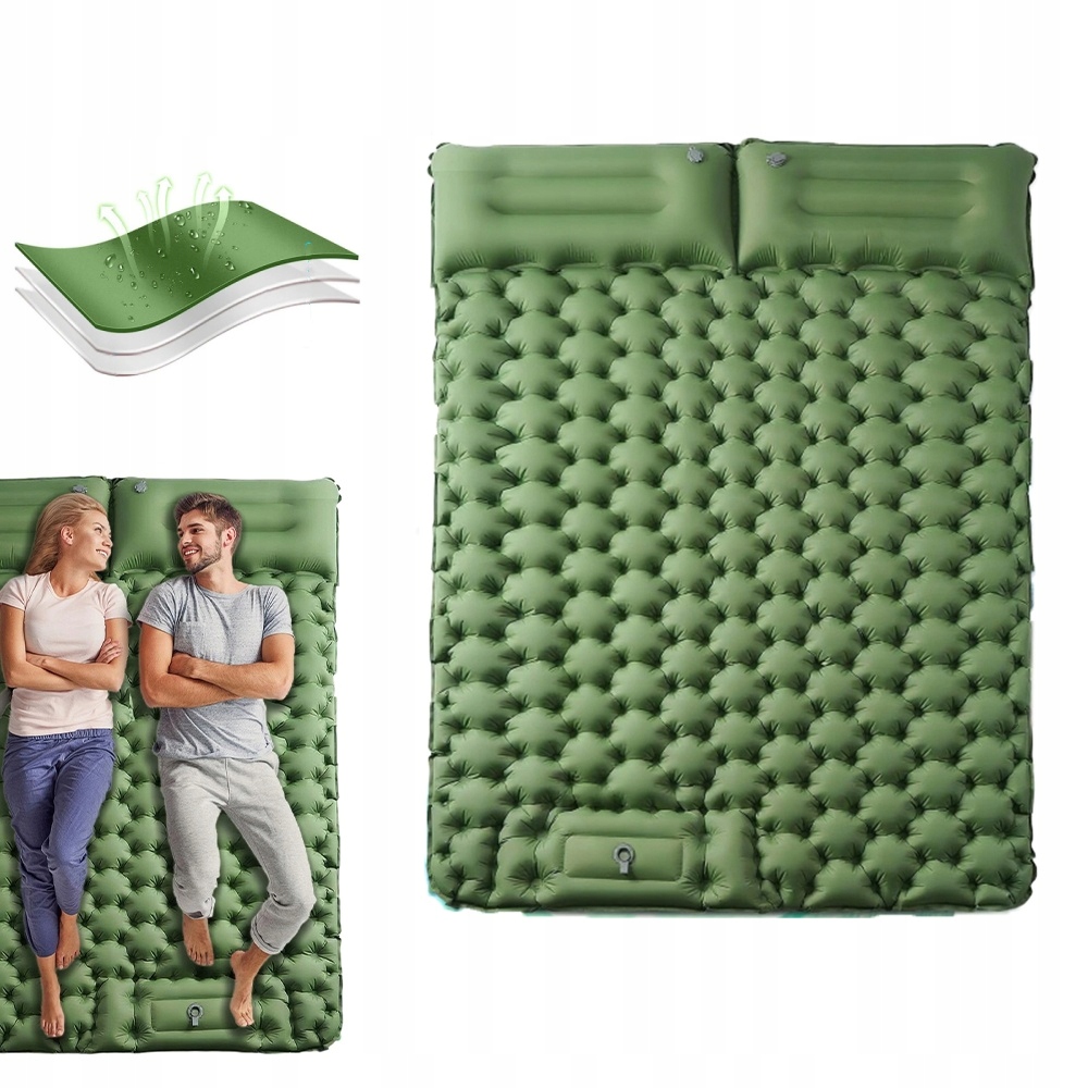 Samonafukovací podložka Matrace Karimatka dvoulůžková s polštářem 196*125*8 cm