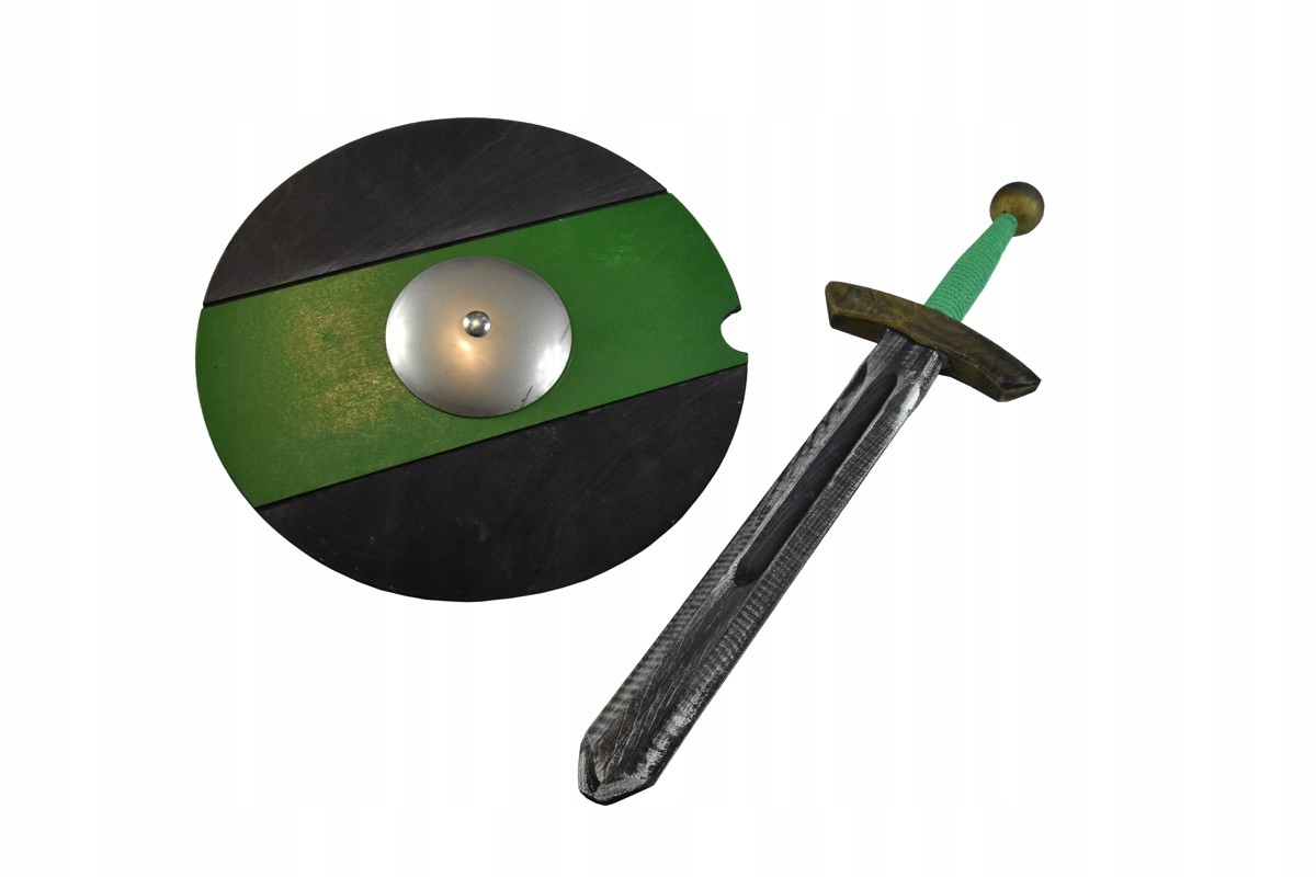 

Rycerz wiking tarcza okrągła miecz 57cm zielony