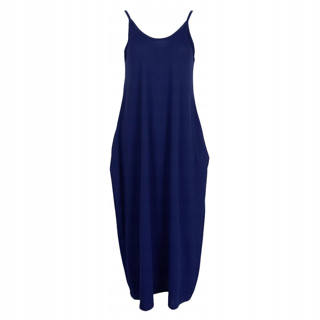 Damska sukienka maxi Spaghetti z paskiem nieb Marka bez marki