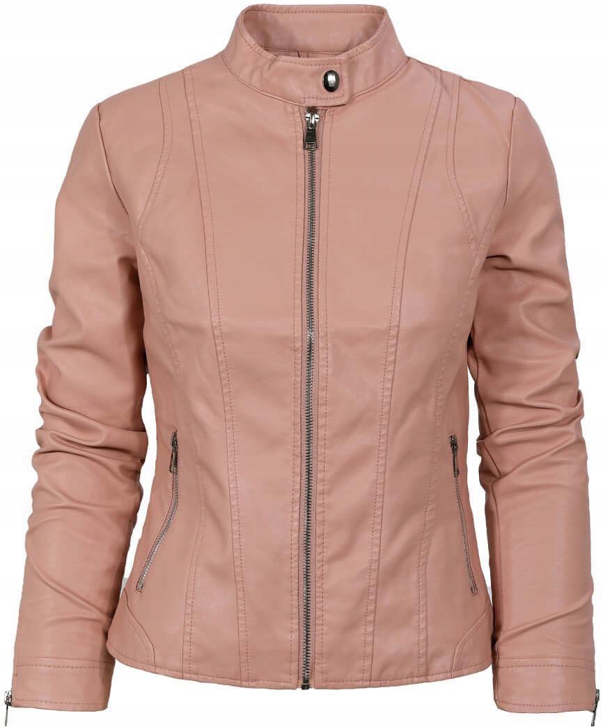 KURTKA DAMSKA SKÓRZANA RAMONESKA PRZEJŚCIOWA SKÓRA Kaptur bez kaptura