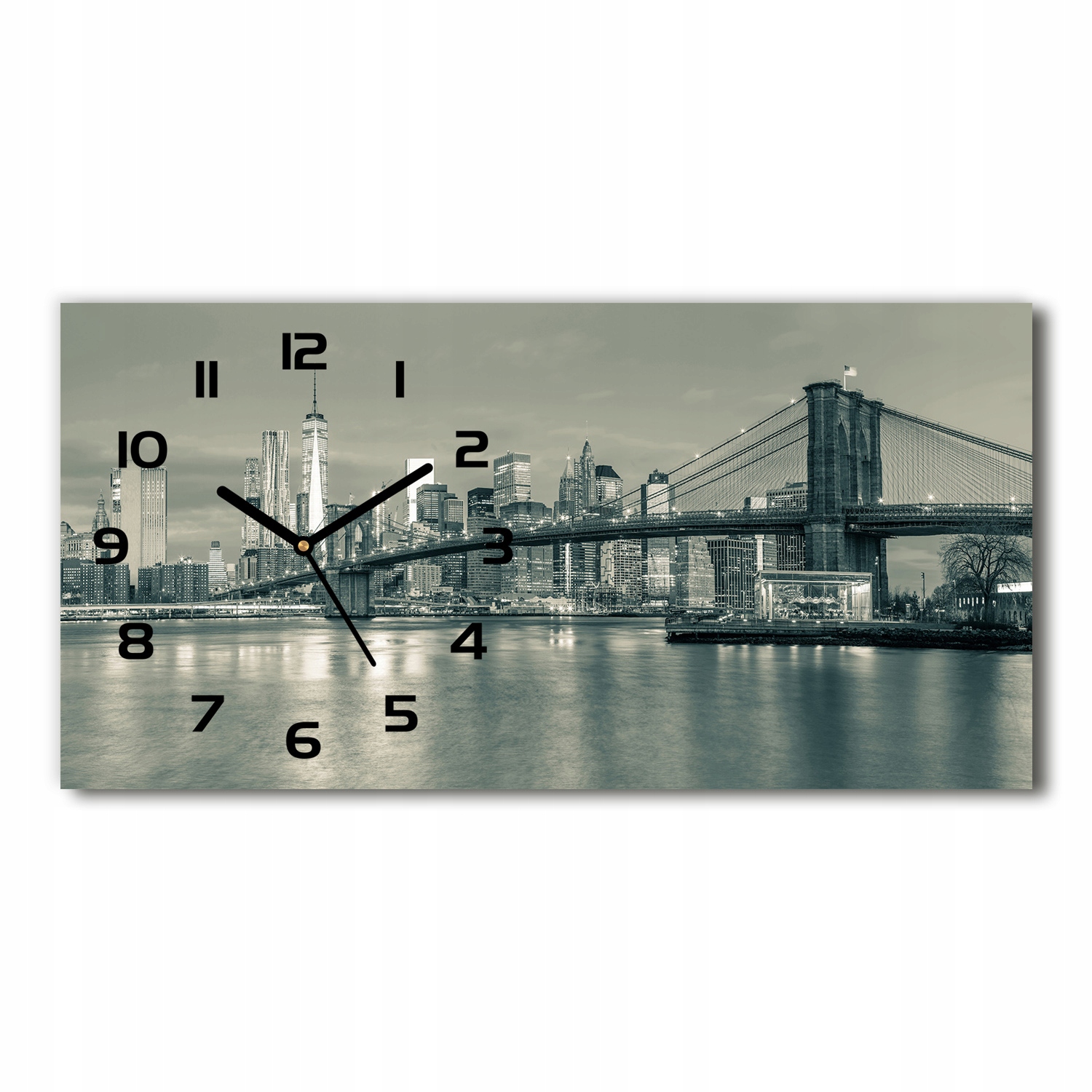 

Zegar ścienny szklany Manhattan Nowy Jork 60x30 cm