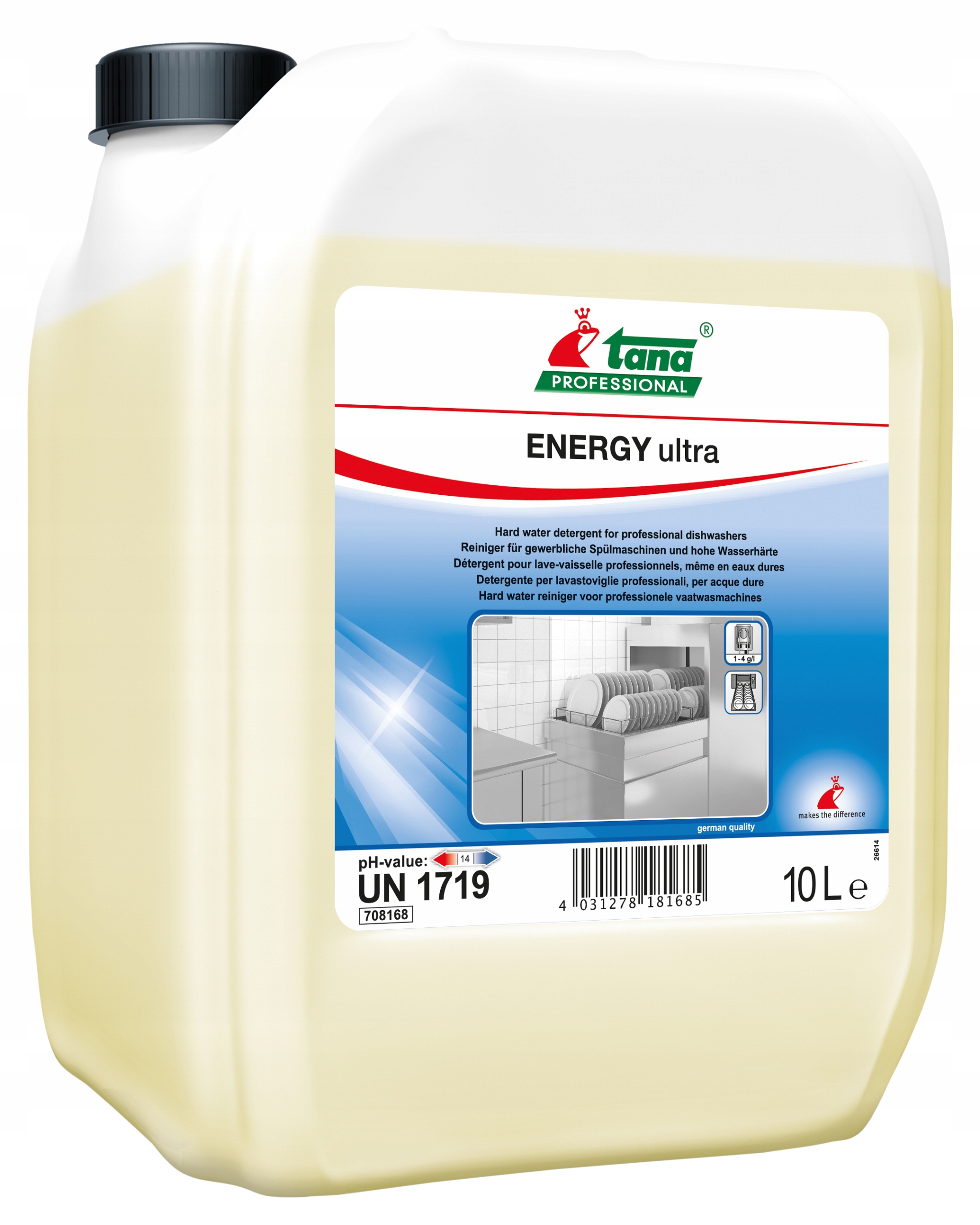 Levně Prací prostředek na mytí nádobí v myčkách nádobí v tvrdé vodě Energy Ultra 10l
