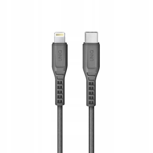 Uniq Kabel Mfi Flex USB-C-Lightning 18Wnylonový šedý/charcoal šedý