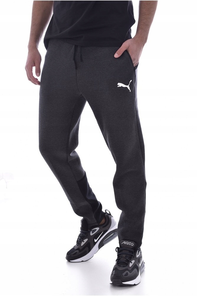 PUMA SPODNIE DRESOWE MĘSKIE GRAFITOWE BAWEŁNA 583153 07 R: S