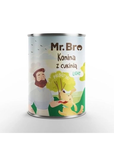 4x Mr. Bro Krmivo pro psy Light Konina s cuketou a prebiotiky 400 g